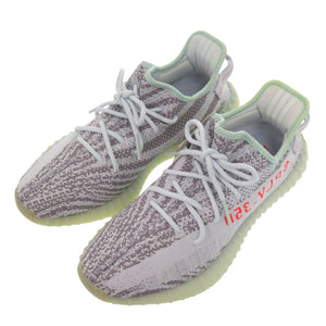 未使用品 アディダス オリジナルス イージーブースト YEEZY BOOST 350 V2 B37571 27cm 合成繊維 ゴム ブルーティント BLUE TINT グレー レッド スニーカー 靴 1172【中古】adidas メンズ
