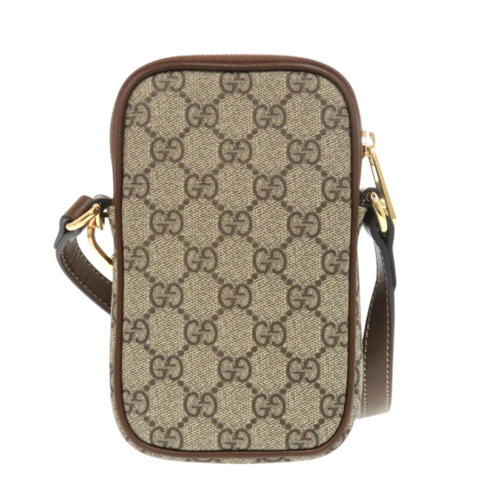 新品同様 グッチ インターロッキングG ミニショルダーバッグ 700959 GGスプリーム ブラウン 1197【中古】GUCCI