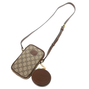 新品同様 グッチ インターロッキングG ミニショルダーバッグ 700959 GGスプリーム ブラウン 1197【中古】GUCCI