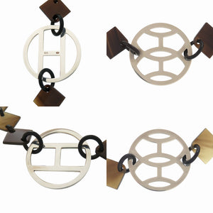 美品 エルメス ディーヴァ バッファローホーン シルバー925 ブラウン ネックレス アクセサリー 1200 【中古】 HERMES