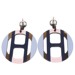 美品 エルメス Ｈエキップ バッファローホーン ラッカー エキューム ピアス アクセサリー 1202 【中古】 HERMES