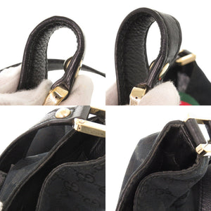 グッチ GGキャンバス レザー 211934 ブラック ホーボー ショルダーバッグ 黒 11205【中古】GUCCI