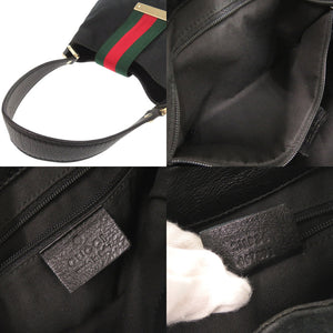 グッチ GGキャンバス レザー 211934 ブラック ホーボー ショルダーバッグ 黒 11205【中古】GUCCI