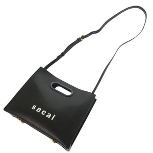美品 サカイ New Shopper Bag レザー ブラック ショルダーバッグ 黒 1236【中古】Sacai