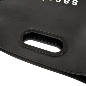 美品 サカイ New Shopper Bag レザー ブラック ショルダーバッグ 黒 1236【中古】Sacai