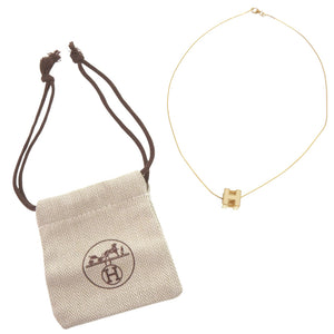 美品 エルメス カージュドアッシュ Hキューブ 143211F メタル/ アイボリー ネックレス 1242 【中古】HERMES