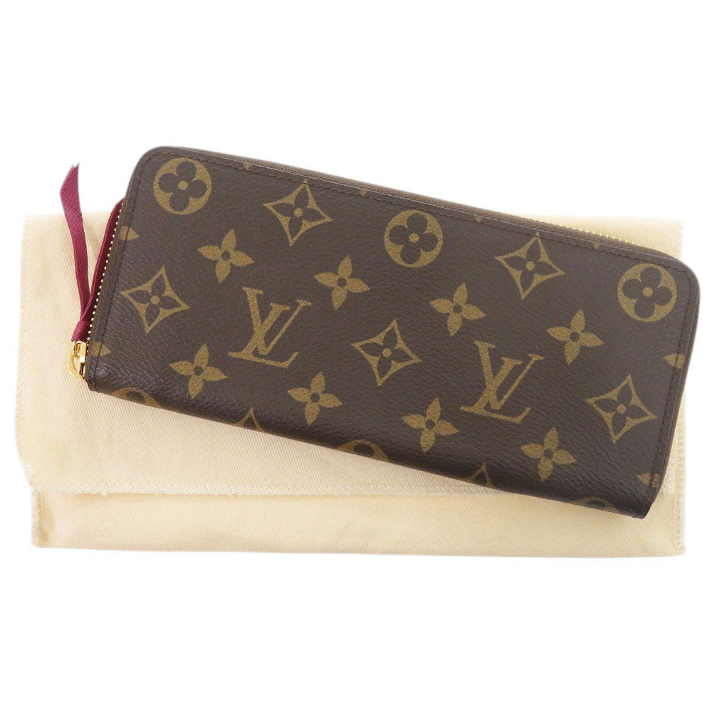 新品同様 ルイ ヴィトン ポルトフォイユ クレマンス モノグラム M60742 フューシャ 長財布 LV 1283【中古】LOUIS VUITTON