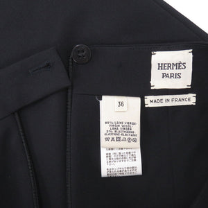 美品 エルメス スカート サイズ36 ウール ポリウレタン ブラック 黒 1294【中古】HERMES レディース