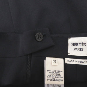 美品 エルメス スカート サイズ36 ウール ポリウレタン ブラック 黒 1294【中古】HERMES レディース