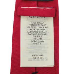 新品同様 グッチ ダブルG & ホースビット 624057 シルク/キュプラ レッド ネクタイ 赤 1304【中古】GUCCI メンズ