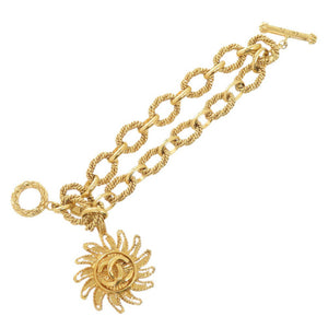 美品 シャネル ココマーク 太陽モチーフ GP ゴールド ブレスレット 1312-21【中古】CHANEL