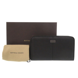 新品同様 ボッテガヴェネタ レザー ブラック 長財布 黒 1320【中古】BOTTEGAVENETA