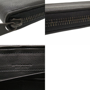 新品同様 ボッテガヴェネタ レザー ブラック 長財布 黒 1320【中古】BOTTEGAVENETA