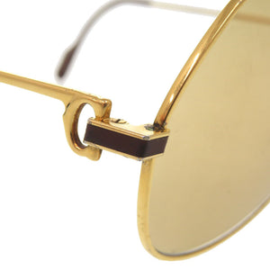 カルティエ ティアドロップ メタル ゴールド ボルドー サングラス 1329【中古】CARTIER