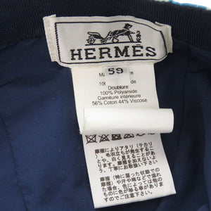 美品 エルメス ベースボールキャップ ロボット セリエボタン ブルー 帽子 青 1348【中古】HERMES