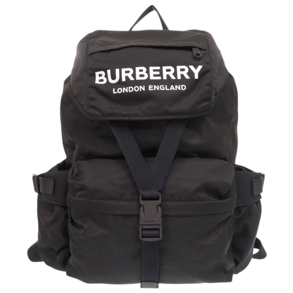 バーバリー ロゴ ブラック リュック デイパック 黒 1353【中古】BURBERRY メンズ