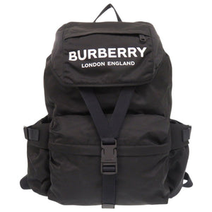 バーバリー ロゴ ブラック リュック デイパック 黒 1353【中古】BURBERRY メンズ