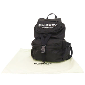 バーバリー ロゴ ブラック リュック デイパック 黒 1353【中古】BURBERRY メンズ