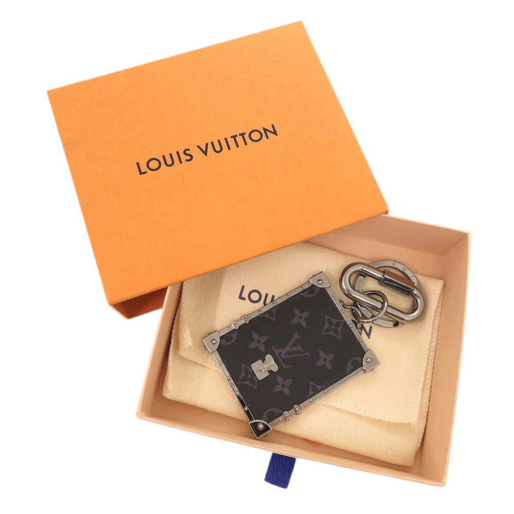 美品 ルイ ヴィトン ポルトクレ ミニトランク モノグラムエクリプス メタル M68284 ブラック キーホルダー LV 1405【中古】LOUIS VUITTON