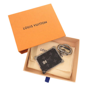 美品 ルイ ヴィトン ポルトクレ ミニトランク モノグラムエクリプス メタル M68284 ブラック キーホルダー LV 1405【中古】LOUIS VUITTON