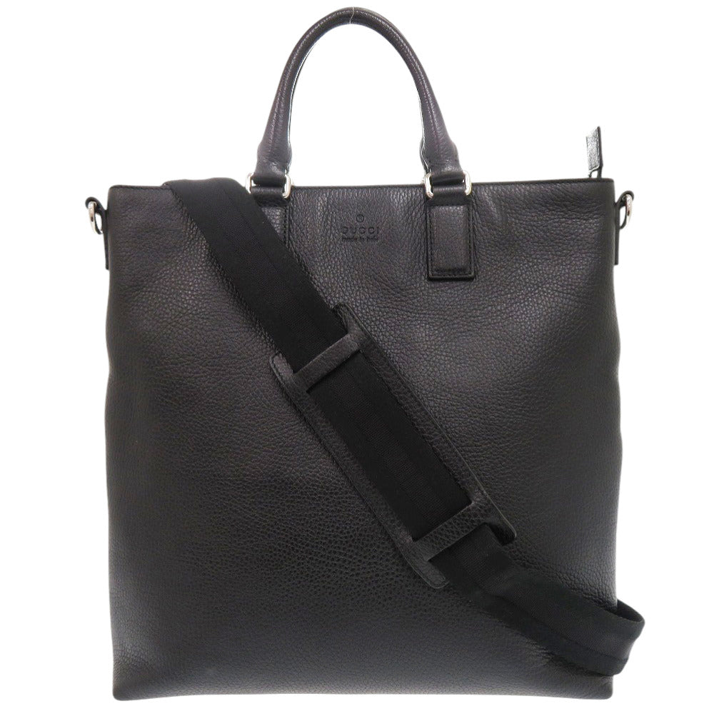 美品 グッチ 387078 レザー ブラック 2WAY ハンドバッグ トートバッグ 黒 1430 【中古】 GUCCI メンズ