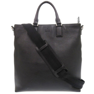 美品 グッチ 387078 レザー ブラック 2WAY ハンドバッグ トートバッグ 黒 1430 【中古】 GUCCI メンズ