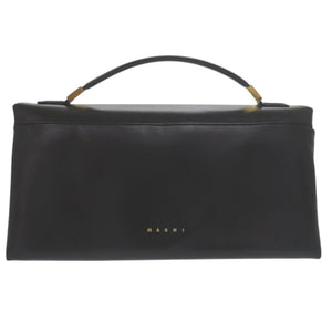 新品同様 マルニ プリズマ PRISMA 2Way ショルダーバッグ BMMP0130U0 ゴールド金具 レザー ブラック 黒 ハンドバッグ 1461【中古】MARNI
