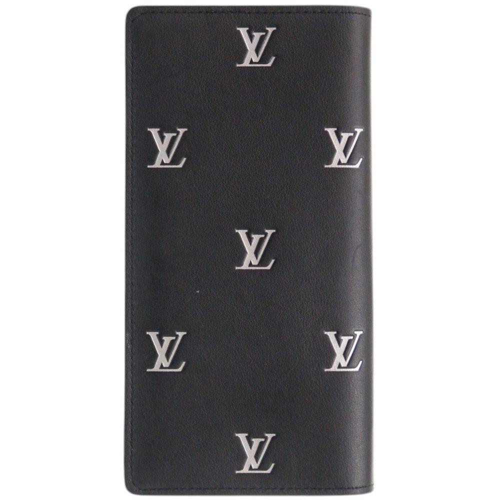 美品 ルイ ヴィトン LV ブラゾン ポルトフォイユ ブラザ NM M83190 レザー ブラック 長財布 黒 LV 1470【中古】LOUIS VUITTON