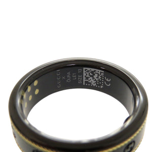 未使用 グッチ OURA オーラコラボ スマートリング 705220 インターロッキングG 13号 チタン ブラック リング 指輪 黒 1477【中古】GUCCI
