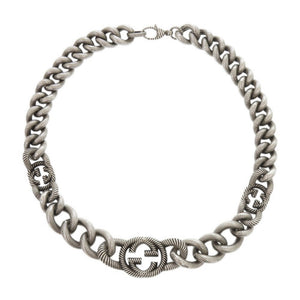 美品 グッチ インターロッキングG シルバー925 ネックレス 1501【中古】GUCCI