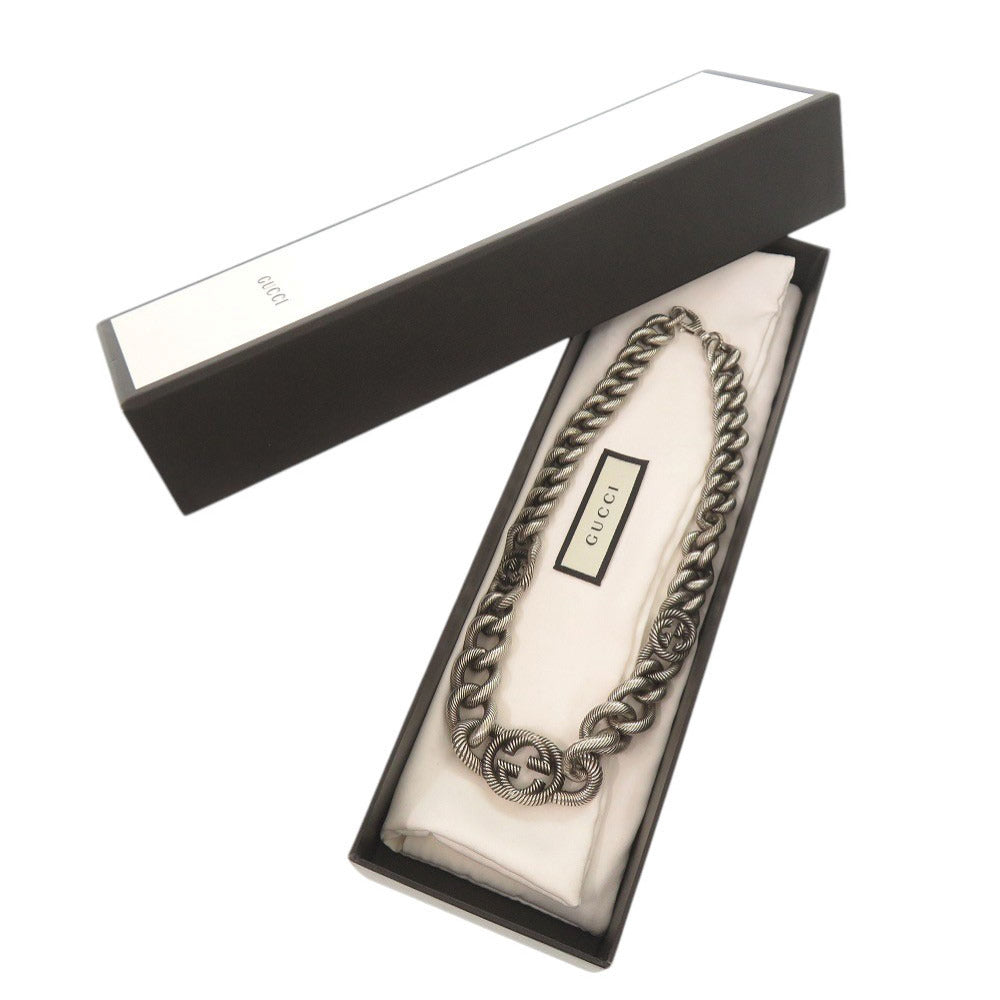 美品 グッチ インターロッキングG シルバー925 ネックレス 1501【中古】GUCCI
