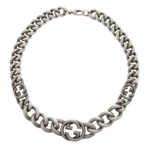 美品 グッチ インターロッキングG シルバー925 ネックレス 1501【中古】GUCCI