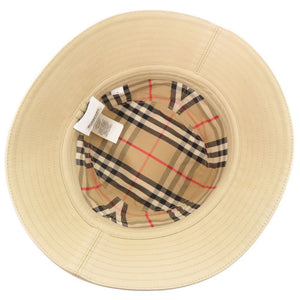 未使用 バーバリー ノバチェック コットン ベージュ バケットハット 帽子 1504【中古】BURBERRY