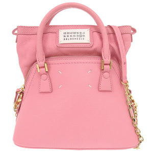 美品 メゾン マルジェラ 5AC クラシック マイクロ レザー ピンク 2WAY ハンドバッグ ショルダーバッグ 1506【中古】Maison Margiela