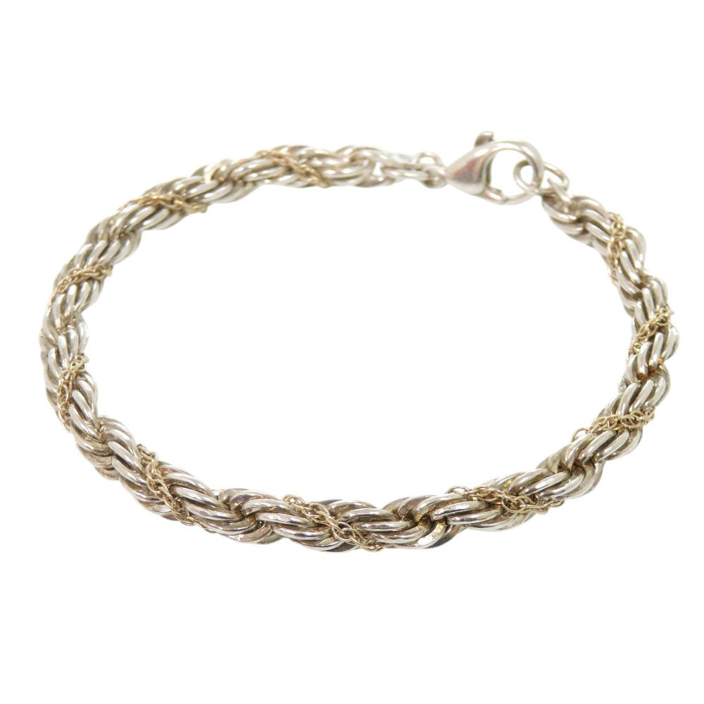 美品 ティファニー ツイストロープ シルバー925/K14イエローゴールド ブレスレット 1511【中古】TIFFANY&Co.