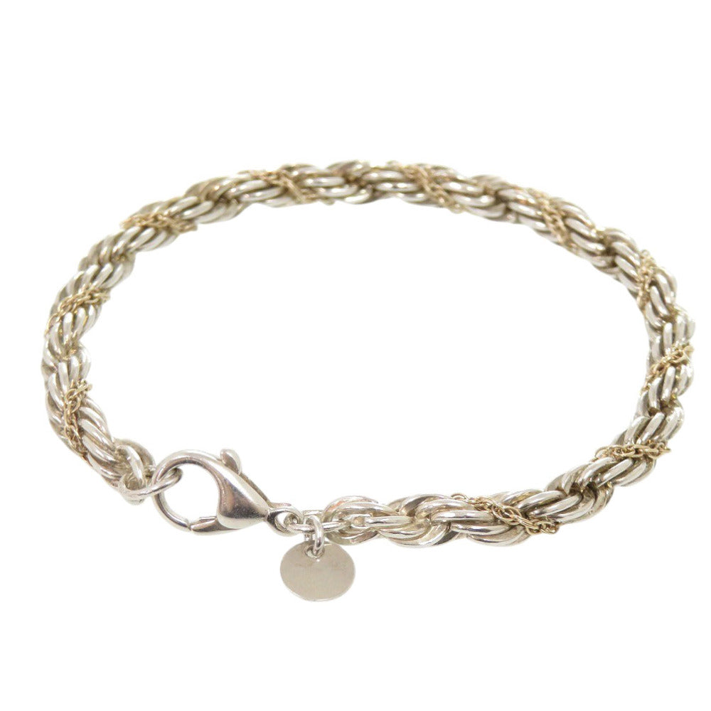美品 ティファニー ツイストロープ シルバー925/K14イエローゴールド ブレスレット 1511【中古】TIFFANY&Co.