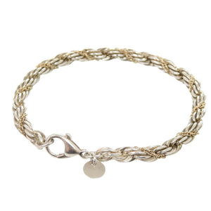 美品 ティファニー ツイストロープ シルバー925/K14イエローゴールド ブレスレット 1511【中古】TIFFANY&Co.