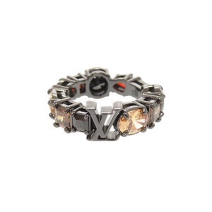 美品 ルイ ヴィトン LVライト M1202L メタル カラーストーン サイズL ガンメタル リング 指輪 LV 1514【中古】LOUIS VUITTON