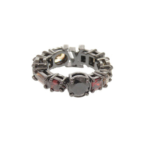 美品 ルイ ヴィトン LVライト M1202L メタル カラーストーン サイズL ガンメタル リング 指輪 LV 1514【中古】LOUIS VUITTON