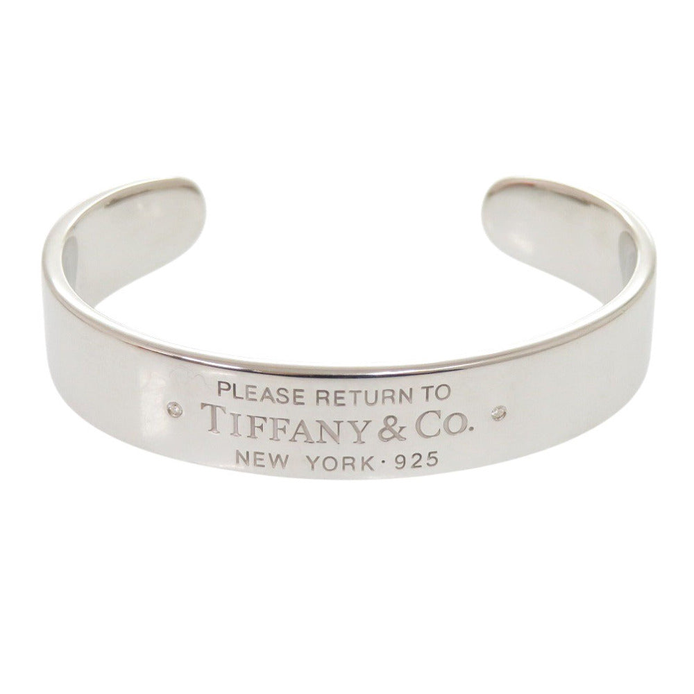 美品 ティファニー リターントゥ ティファニーナローカフ シルバー925/ダイヤモンド バングル 1517【中古】TIFFANY&Co.