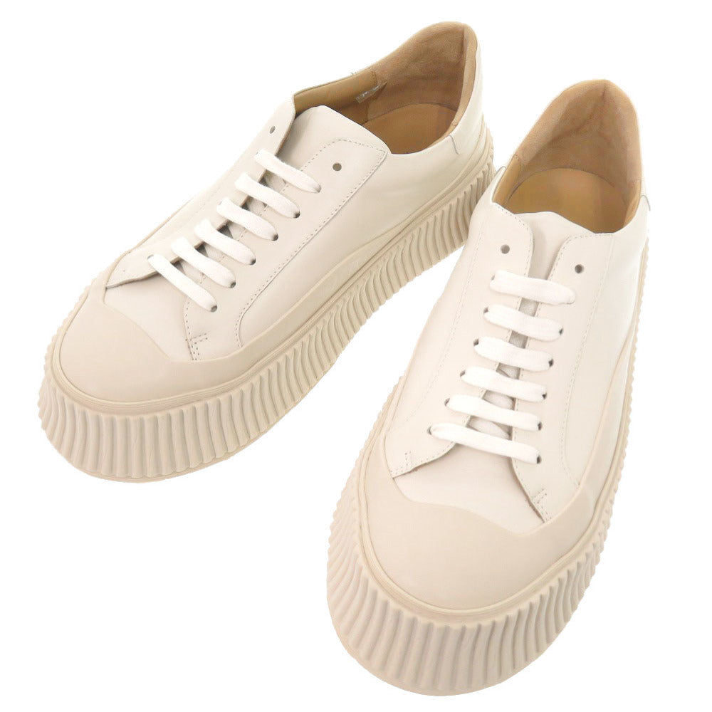 未使用品 ジルサンダー プラットフォーム 厚底 サイズ39 レザー ラバー ベージュ スニーカー 1533【中古】JIL SANDER メンズ