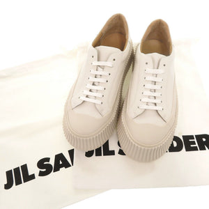 未使用品 ジルサンダー プラットフォーム 厚底 サイズ39 レザー ラバー ベージュ スニーカー 1533【中古】JIL SANDER メンズ