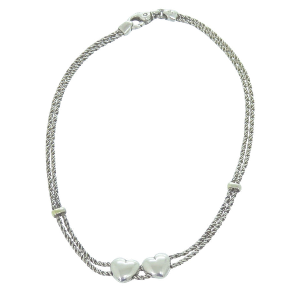 ティファニー ダブルハート ツイストロープ ネックレス シルバー925/750 シルバー 1541【中古】TIFFANY&Co.