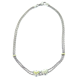 ティファニー ダブルハート ツイストロープ ネックレス シルバー925/750 シルバー 1541【中古】TIFFANY&Co.