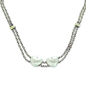 ティファニー ダブルハート ツイストロープ ネックレス シルバー925/750 シルバー 1541【中古】TIFFANY&Co.