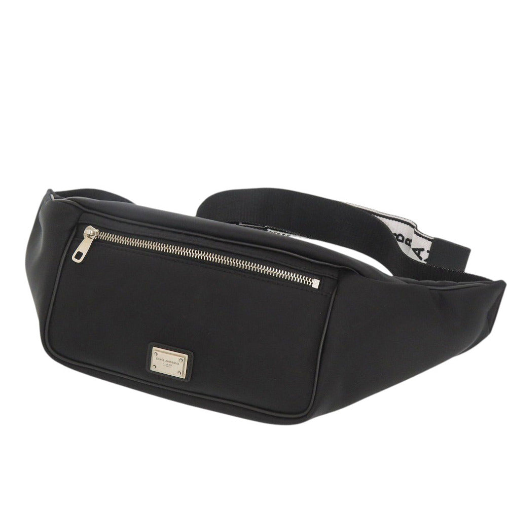 美品 ドルチェアンドガッバーナ ナイロン ブラック ボディバッグ ベルトバッグ 黒 1562【中古】DOLCE&GABBANA