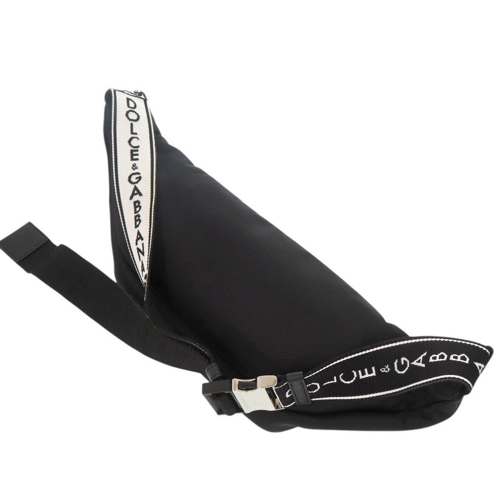 美品 ドルチェアンドガッバーナ ナイロン ブラック ボディバッグ ベルトバッグ 黒 1562【中古】DOLCE&GABBANA