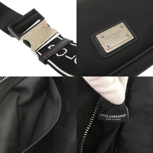 美品 ドルチェアンドガッバーナ ナイロン ブラック ボディバッグ ベルトバッグ 黒 1562【中古】DOLCE&GABBANA
