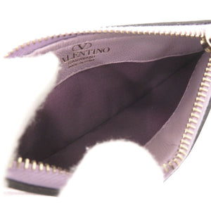 新品同様 ヴァレンティノ ガラヴァーニ Vロゴ フラグメントケース レザー パープル カードケース コインケース 1574【中古】Valentino Garavani
