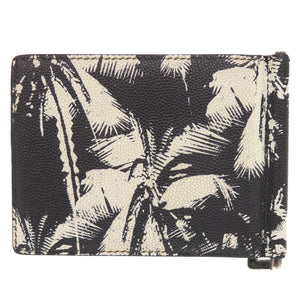 サンローランパリ パームツリー レザー ブラック 二つ折り財布 マネークリップ 黒 1576【中古】SAINT LAURENT PARIS メンズ